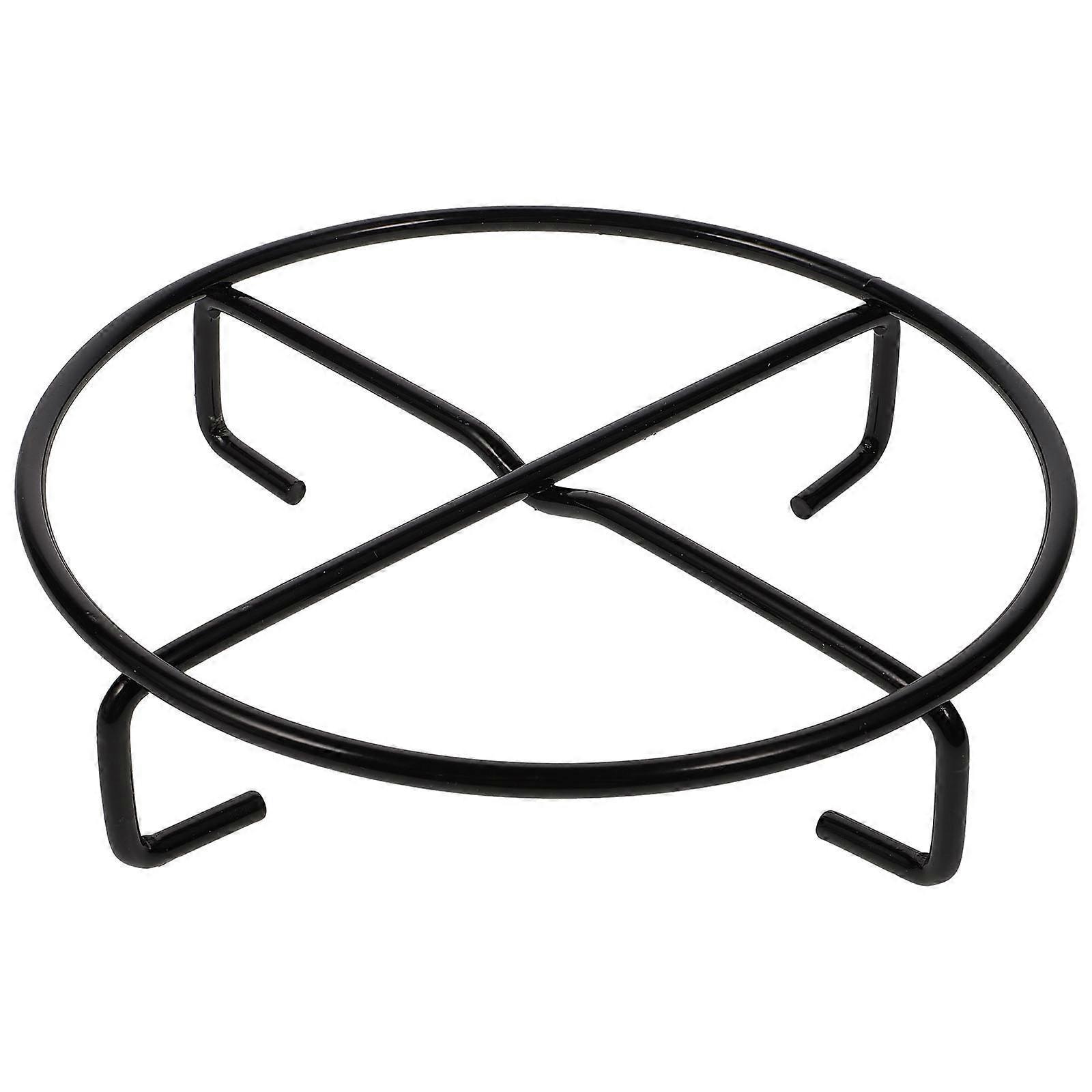 رف وعاء غير قابل للانزلاق في الهواء الطلق معدات الطبخ الحديد حصيرة قوس التخييم الأسود 1 قطعة