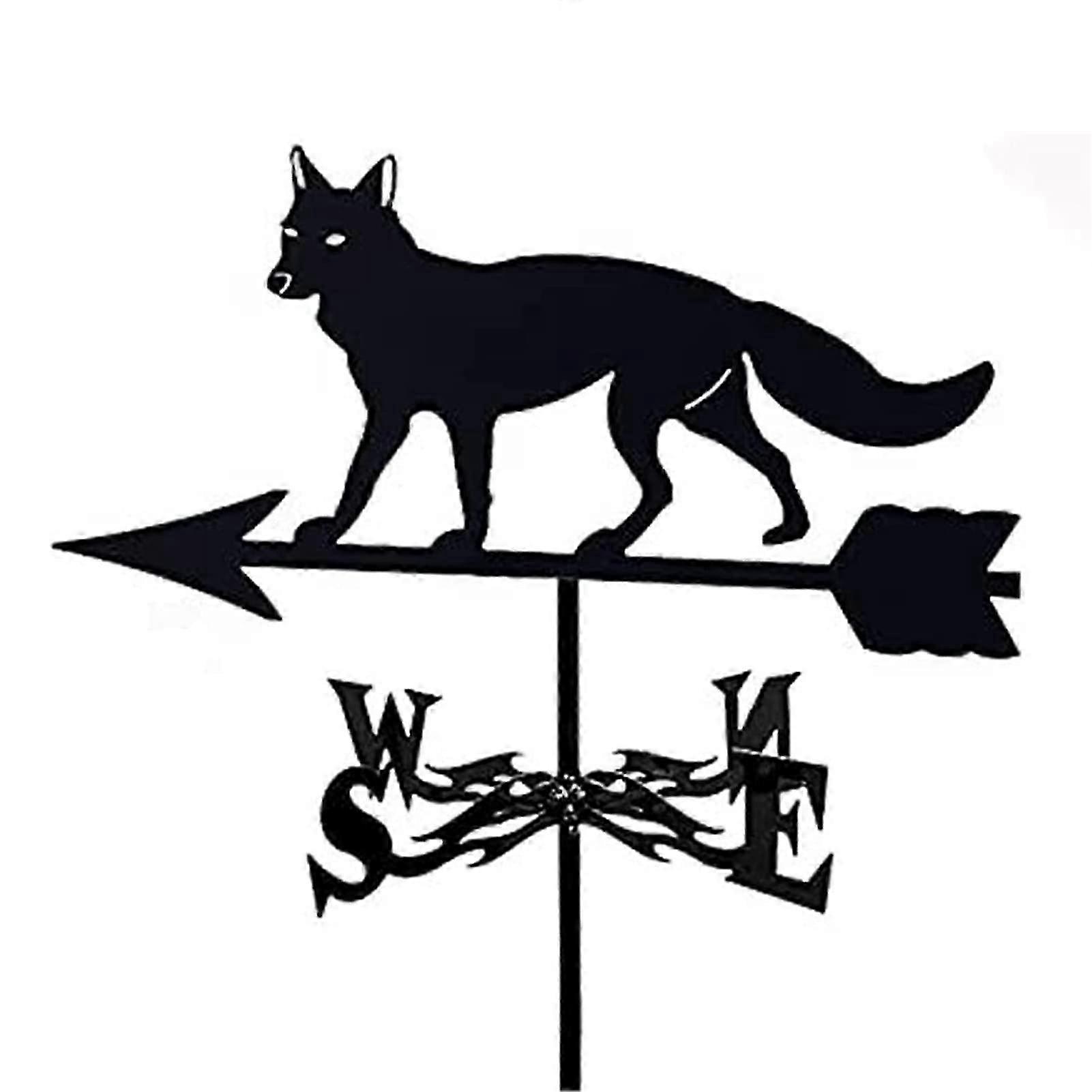 Roof vane for yard fox, retro metal weather vane, ground nails and wall mounting devices (style 2) Edition 0621