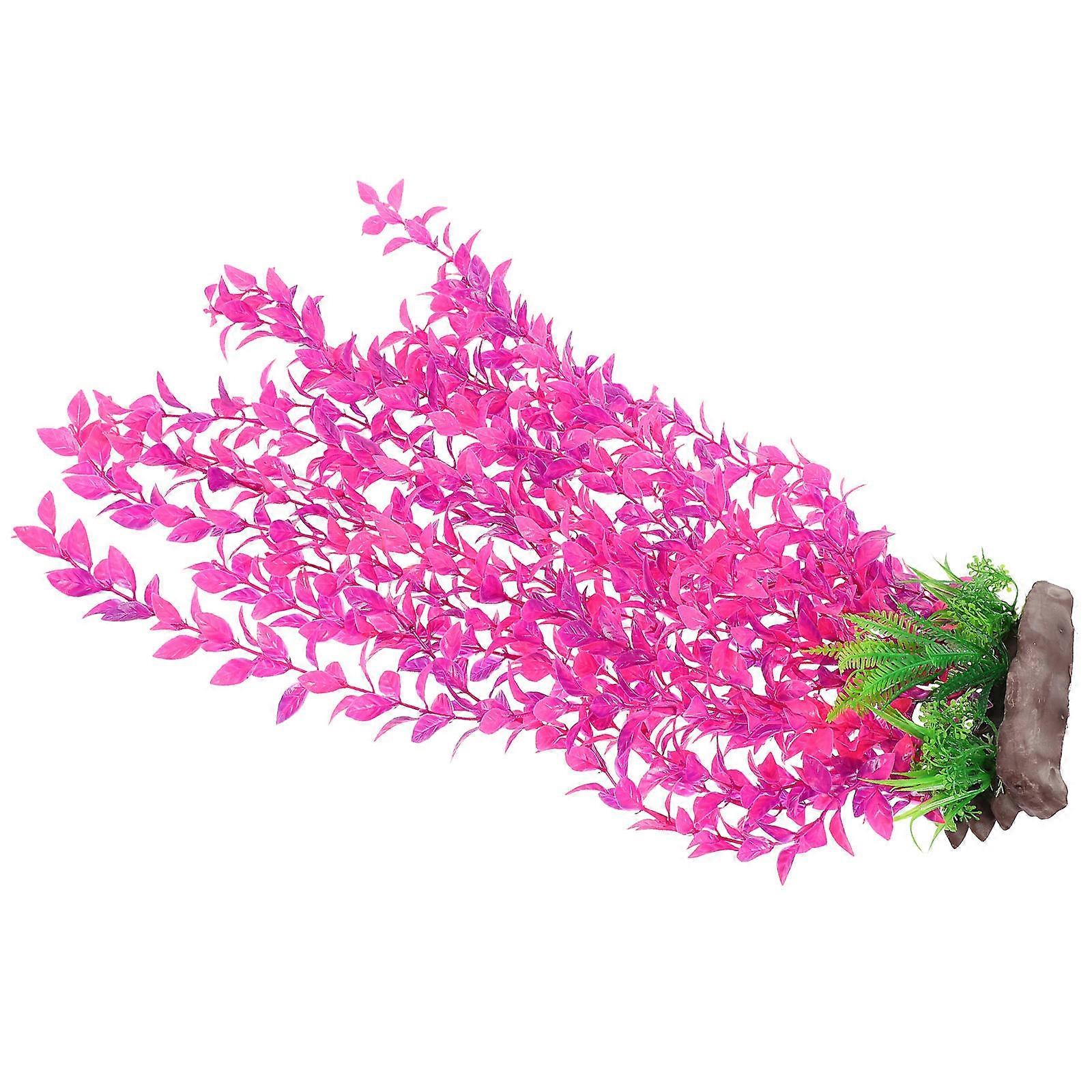 Tank Decor Aquarium Decoration Realistic Shape Rosy Plastic 1Set