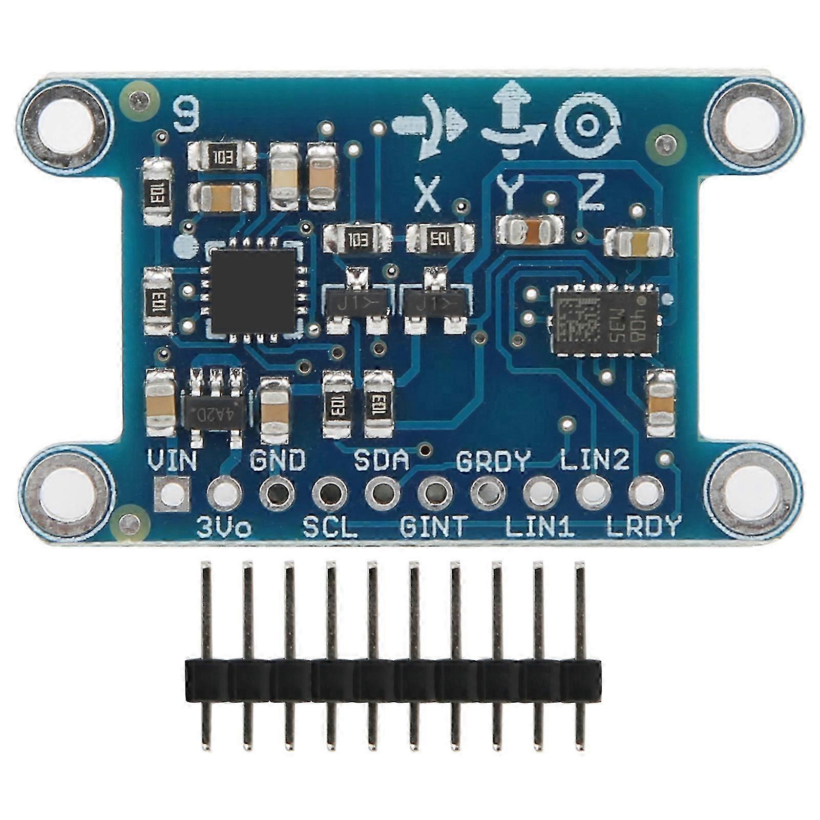 9DOF Sensor Module with Pins 3Axis Gyroscope Acceleration Magnetic Field Board 35V