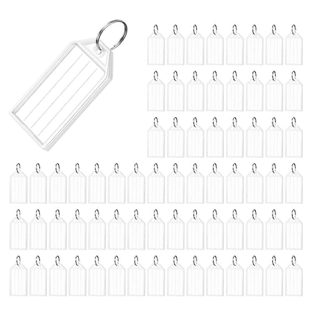 Key Tags 2 Inch Plastic Key Chain Tags with Ruled Blank 