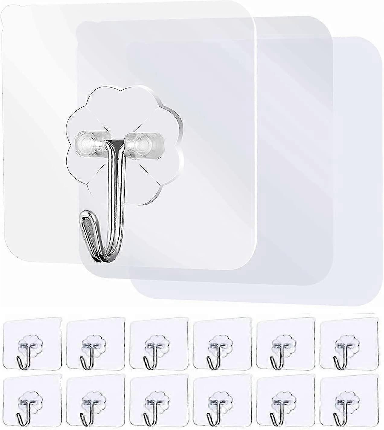 Heavy Duty Self Adhesive Wall Hooks, 12 Pieces of Adhesive Hooks Suitable for Various Applications