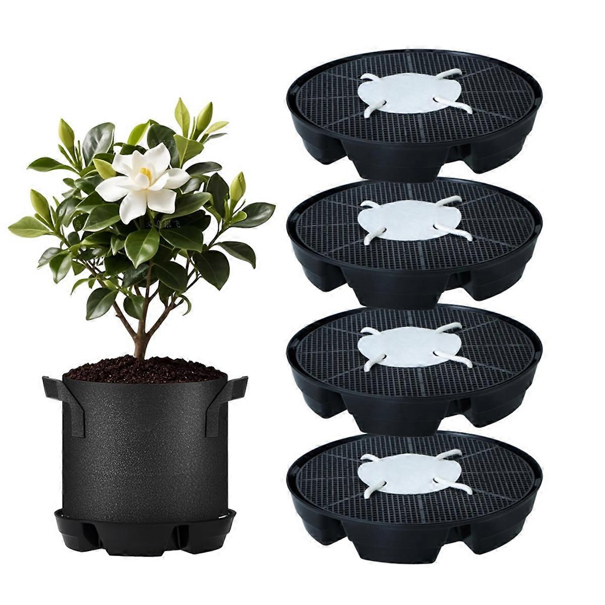 4Pcs Self-Watering Plant Saucers for Indoors,Plant Saucer Stand