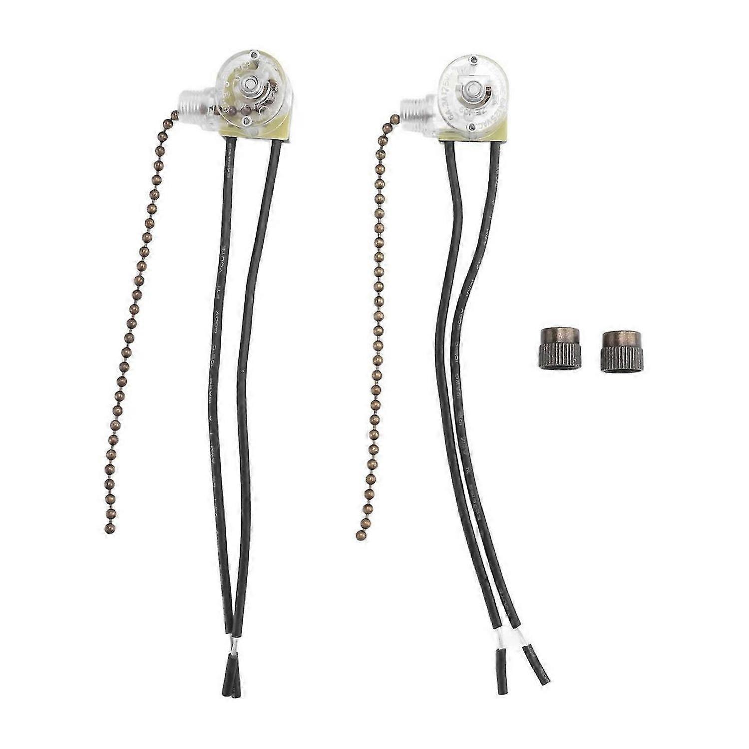Ceiling Fan Light Switch Zing Ear ZE-109 Two-Wire Light Switch with Pull Cords for Ceiling Light Fan