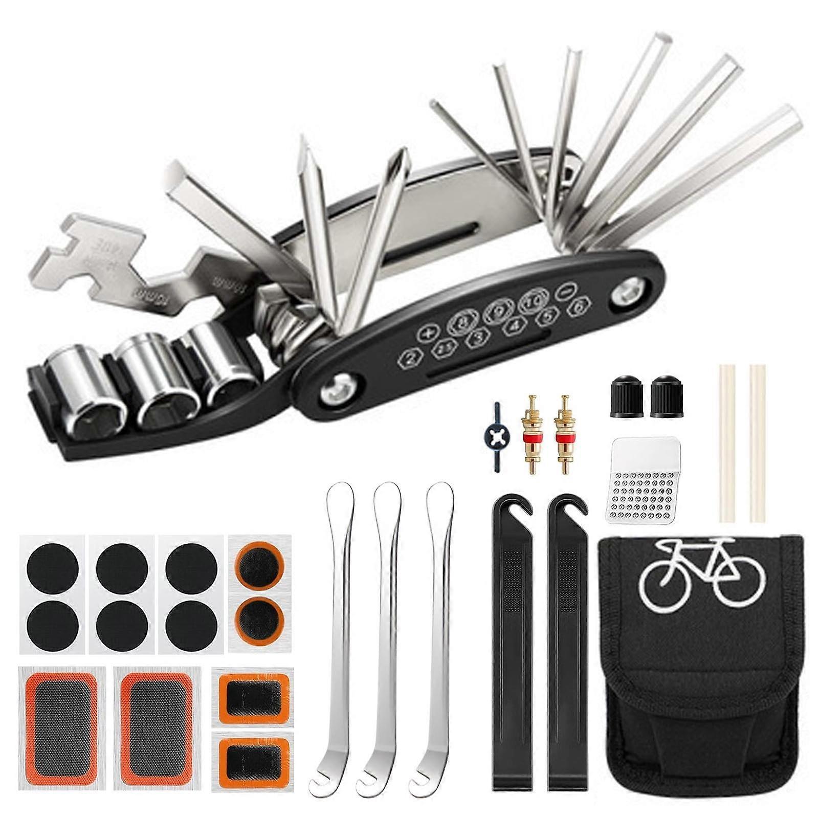 Bicycle Repair Kit Set - 16 in 1 Multi-Tool with Removable Tools, Portable Bicycle Maintenance Tools, Compatible with Most Bikes