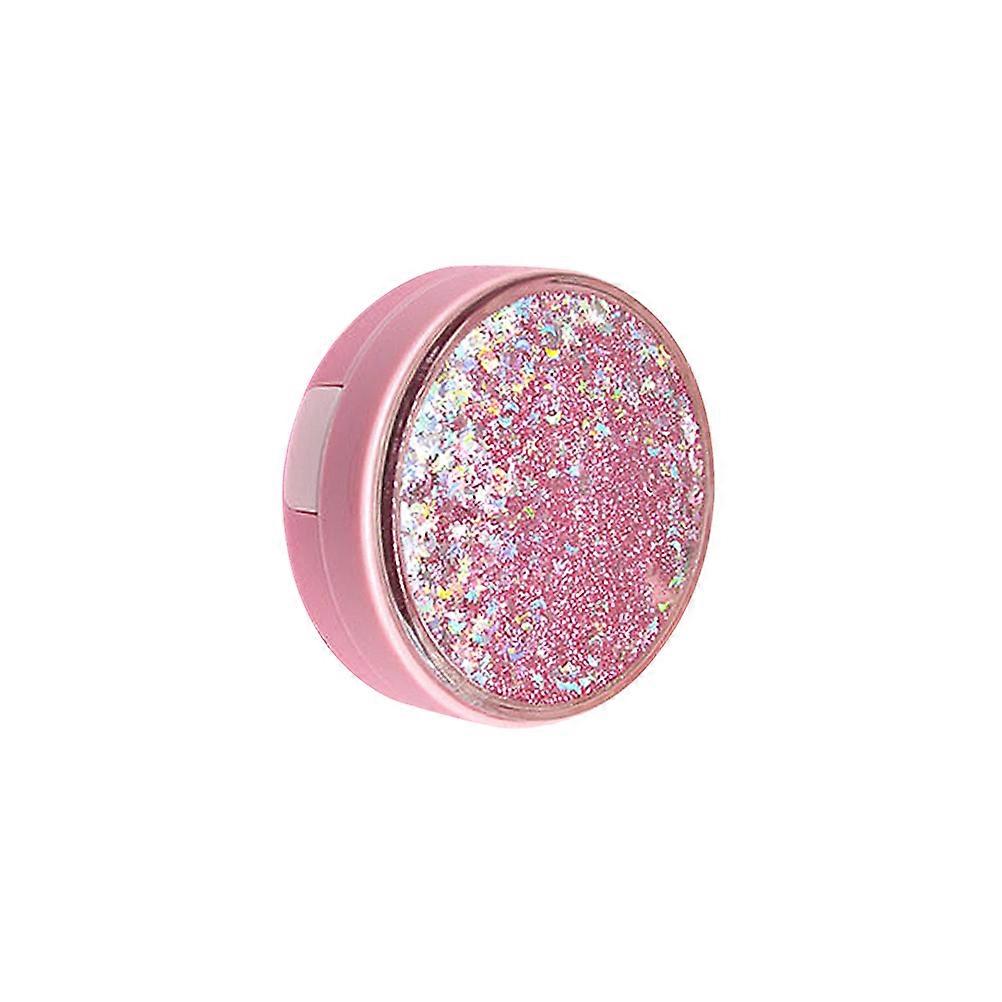 Lens Box Storage Portable Lenses Case Shiny Creative Design for Girls Pink 7.5x7.5x3.1cm 1Pack