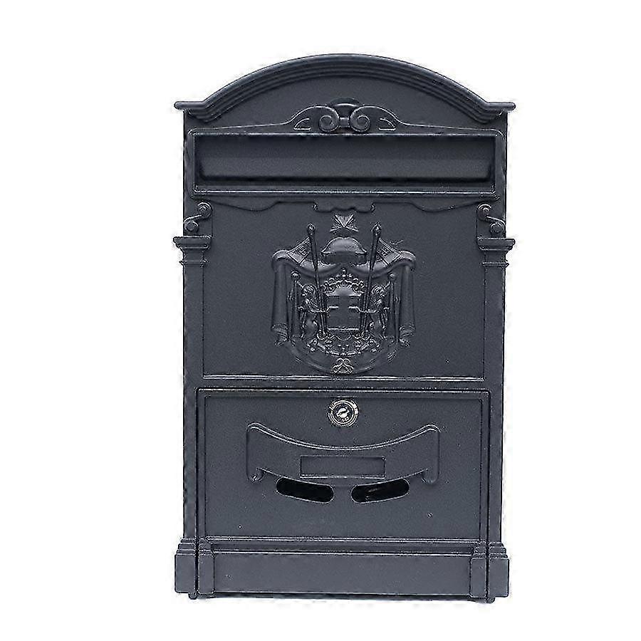 Geeignet für Villa Letterbox im europäischen Stil Wasserdichter wandmontierter Retro-Briefkasten mit Schlüsselschloss für Home Decor-JC