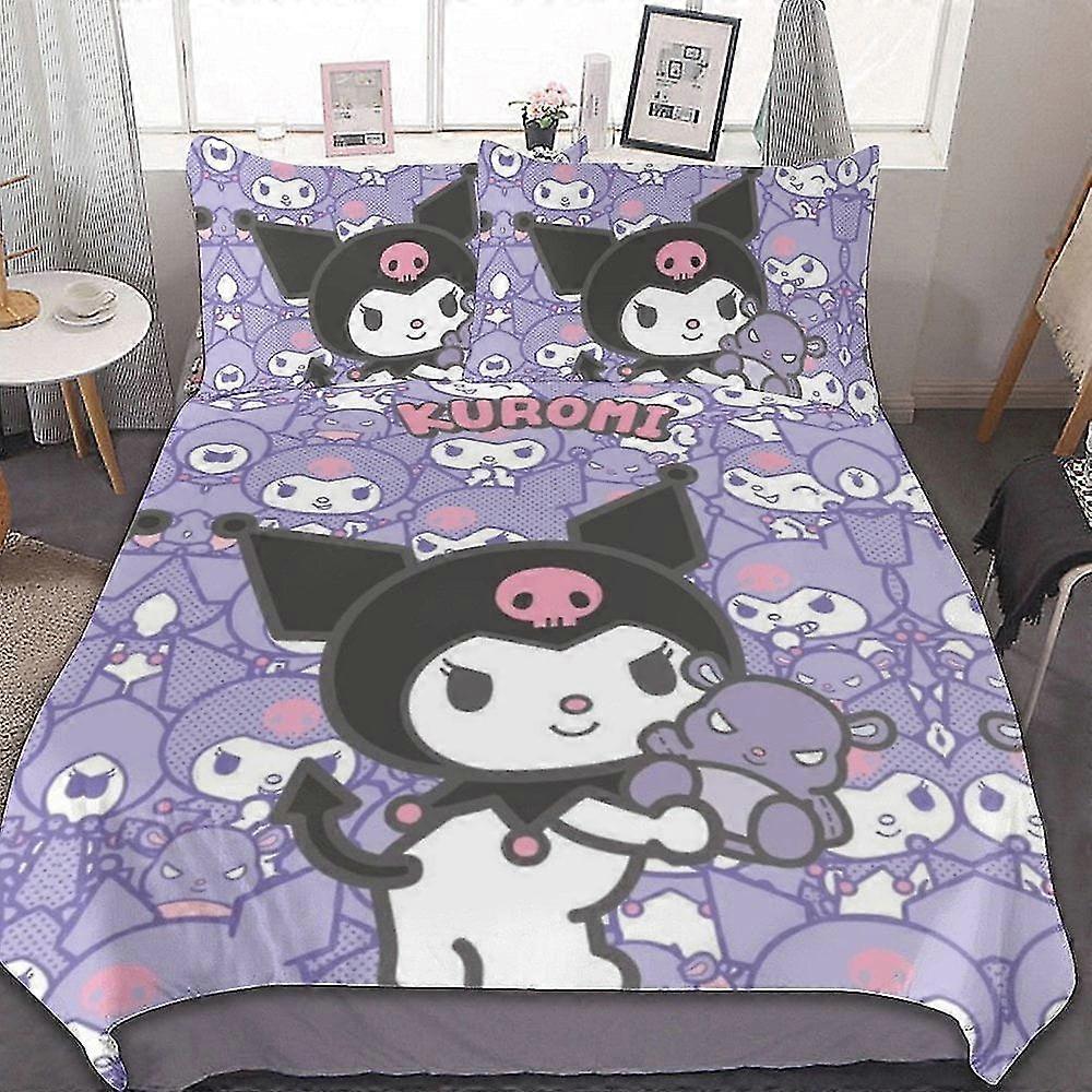 Cute Anime Cartoon Bedding Sets with 3D Print, Lightweight Room Decor - 1 Duvet Cover and 2 Pillow Cases, 8670