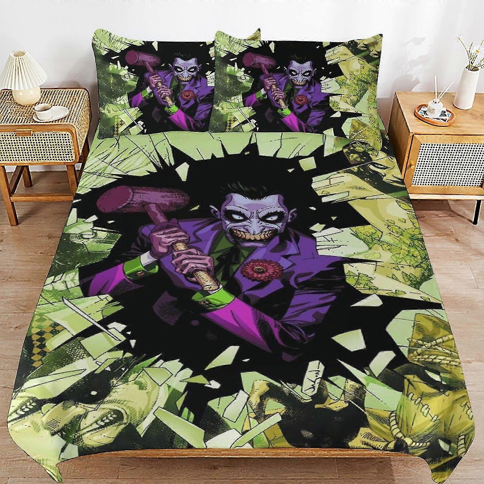 Cute Anime Cartoon Bedding Sets with 3D Printing, Includes 1 Duvet Cover and 2 Pillows for Kids, 8670