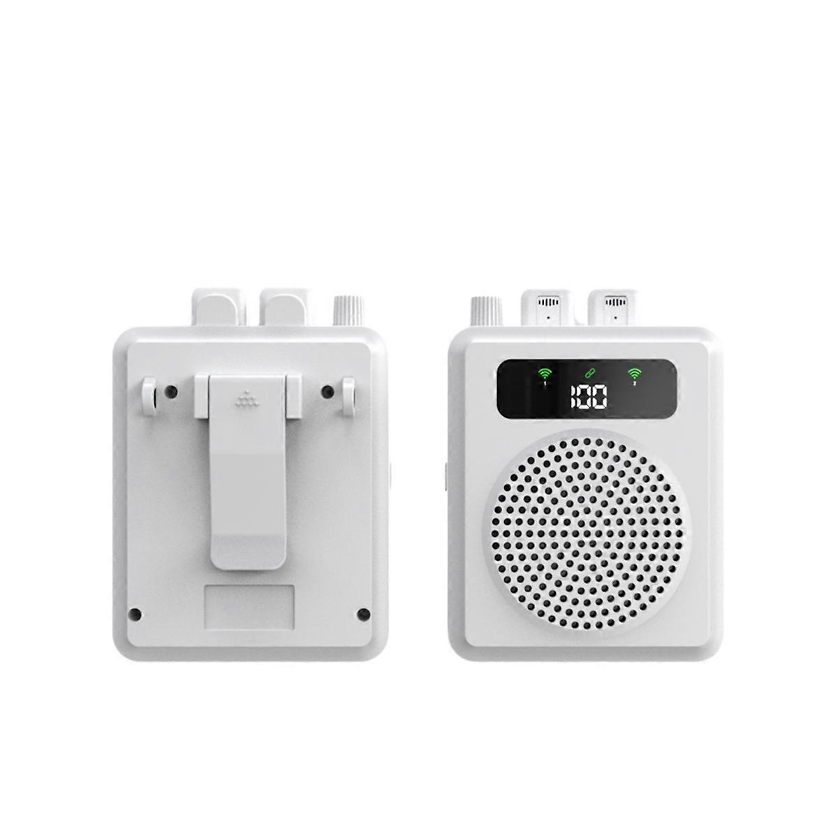Mini Wireless Speaker with Lavalier Microphone White