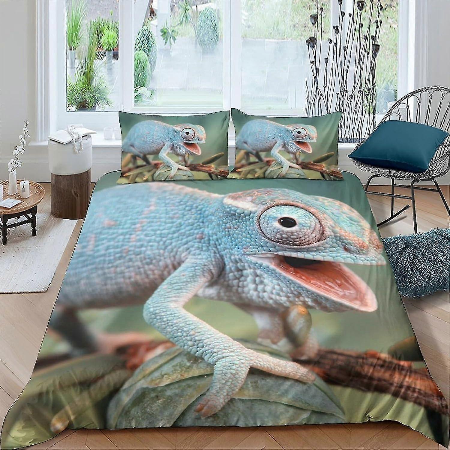 3D Duvet Cover Bedding Set with Pillowcases, Soft Microfiber Quilt Cover with Zipper Closure, 3 Piece Set for King Size