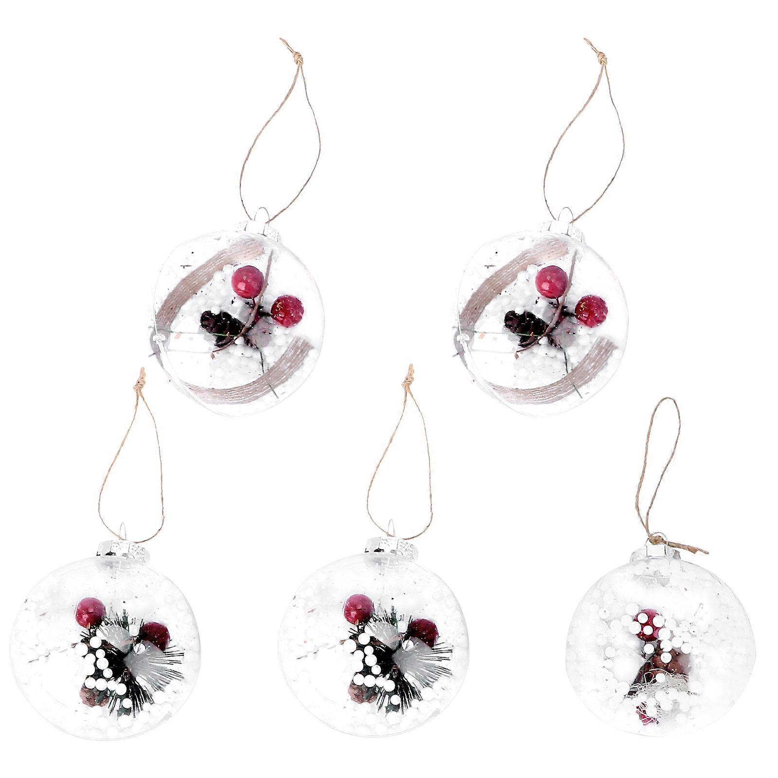 Plastic Fillable Ornaments Decorative Hanging Ornaments For Business Owners 5pcs