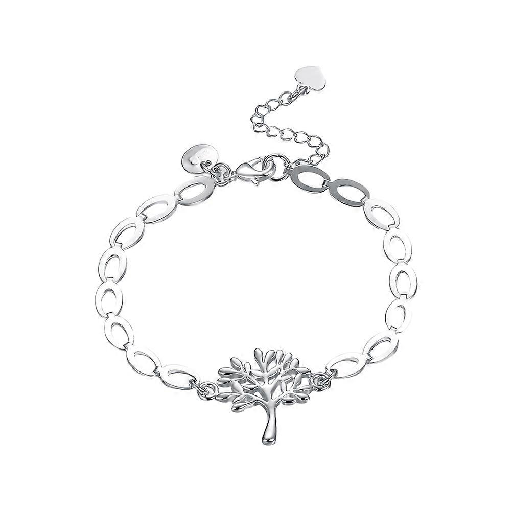 Tree Bracelet Silver-Plated Copper Durable Chain Firm Buckle 17x0.8x0.5cm 1Set