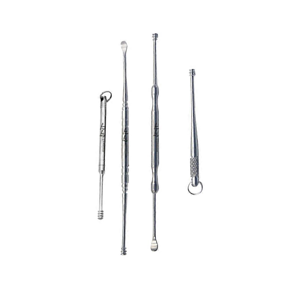 Ear Cleaning Spoon Portable Ear Spoons Random Style Home Use 1Set Silver 12x0.4x0.4 Cm
