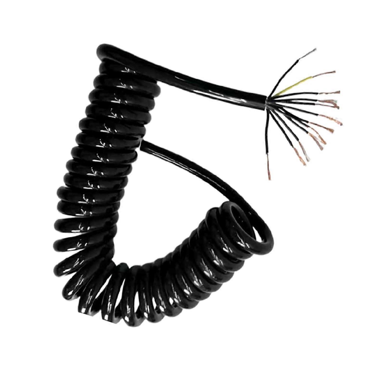 Spiral cable for power grid, flexible cable, spring wire elastic cable, stretch 2m 9core 1.5mm