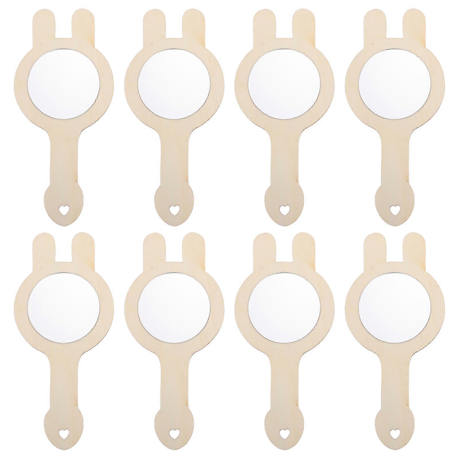 Cute Handheld Mirror Mini Hand Mirror Display on Desks and Dressing Table Diy Activity Home Decoration 8Pcs