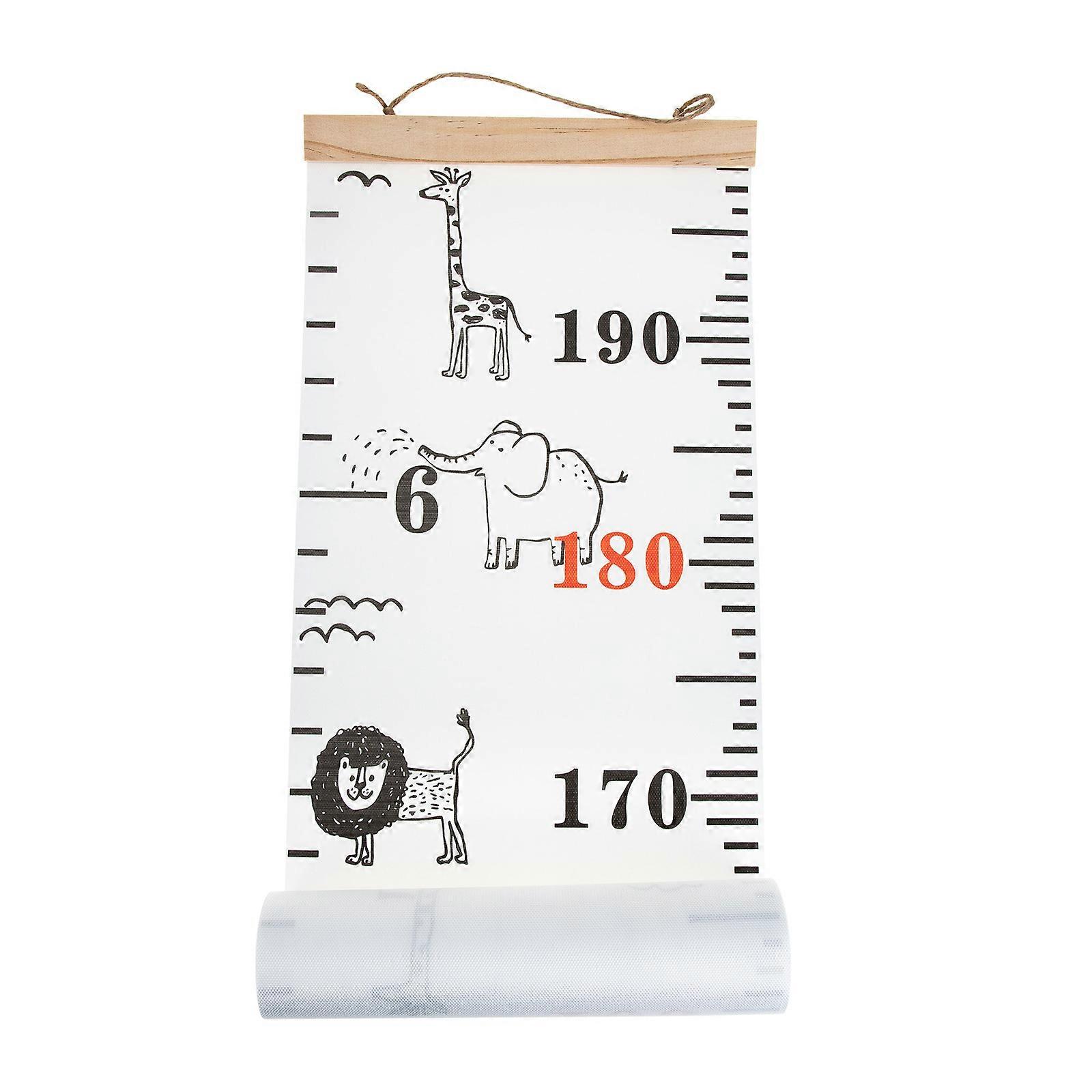 Growth Chart Canvas Wall Ruler Educational Height Measurement Poster for Nursery, Easy to Store and Install