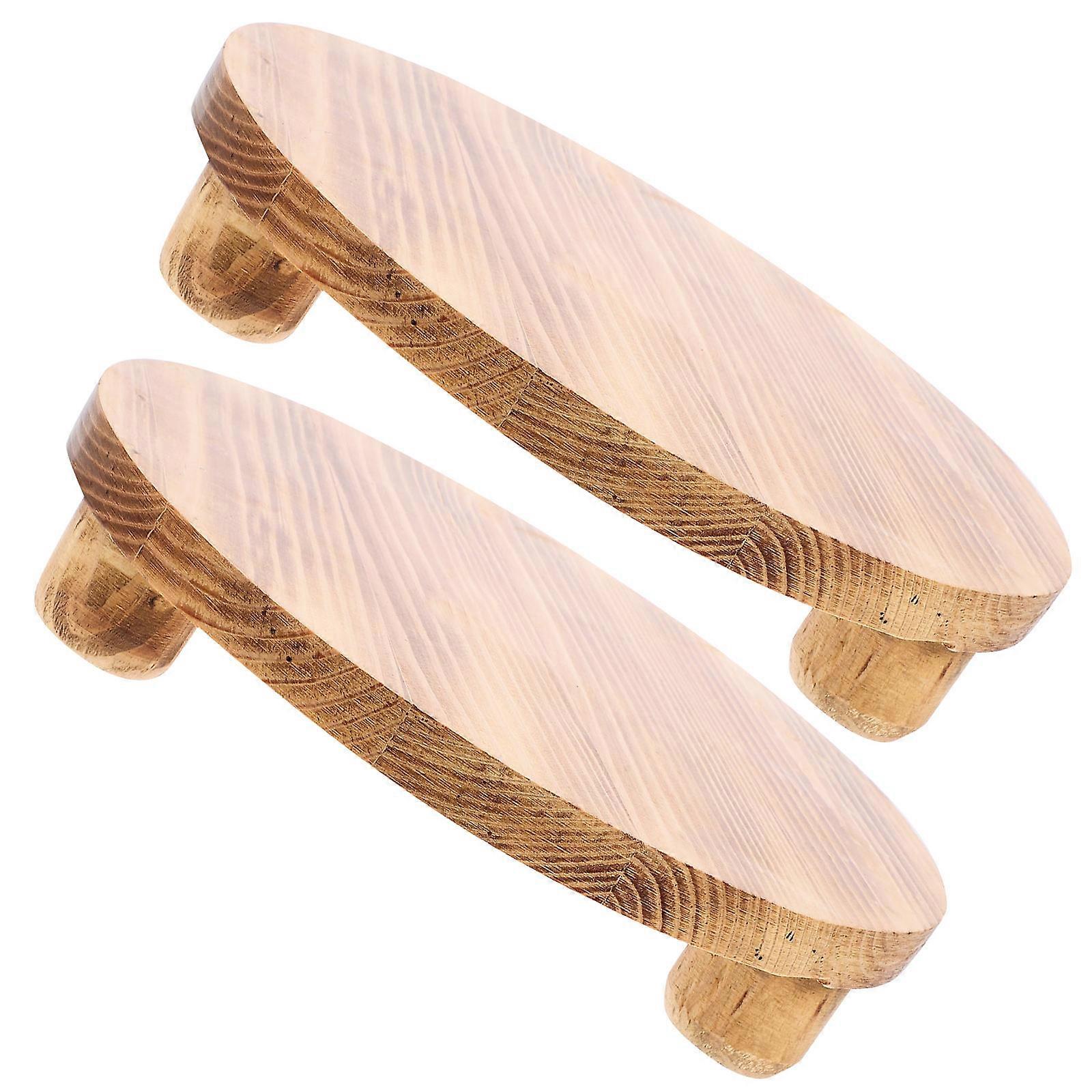 Planter Stool Rustic Flower Pot Base Living Room Desktop Support 25x25x5.5cm 2Pcs