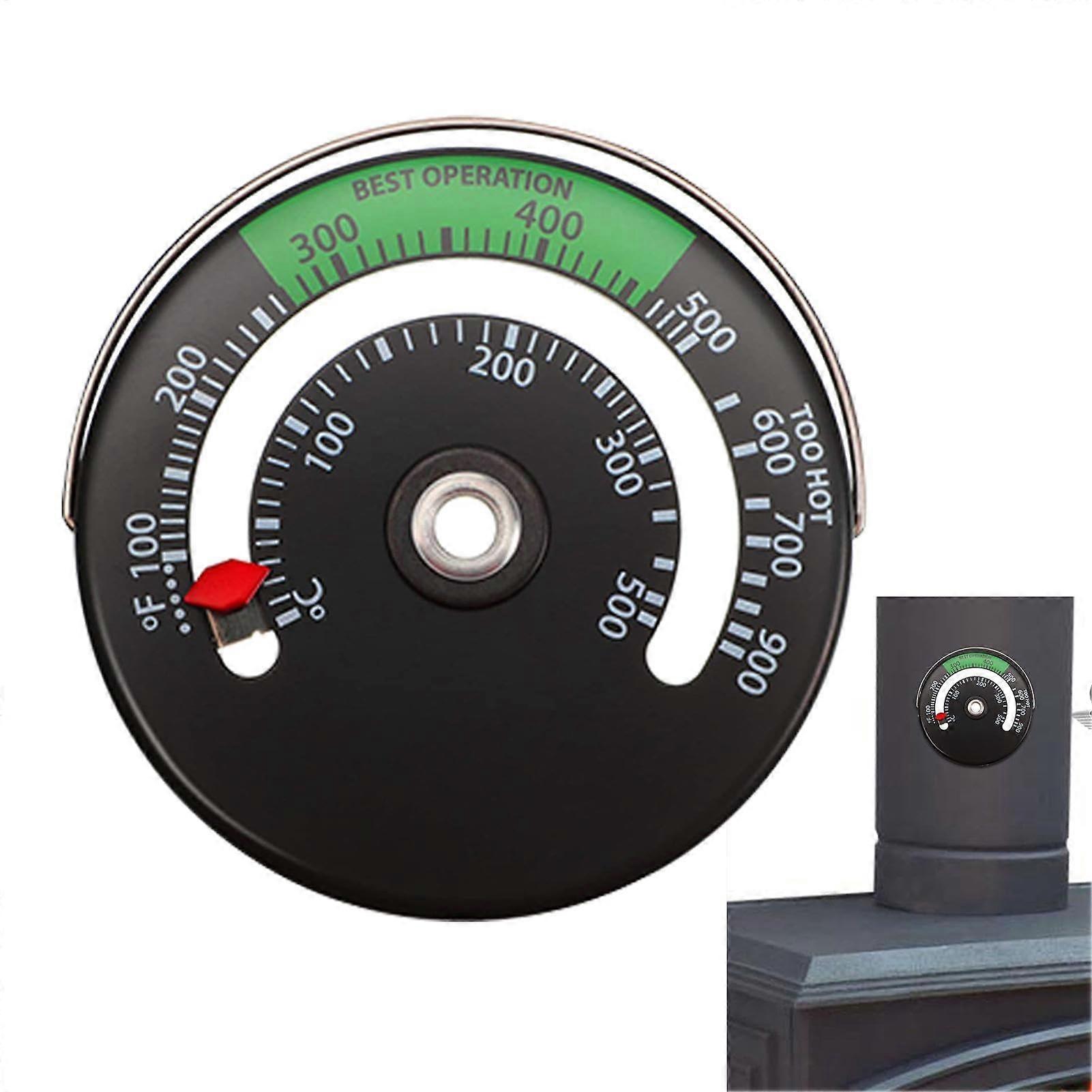 Fireplace Pipe Thermometer, Pack of 2 Magnetic Thermometer for Burners