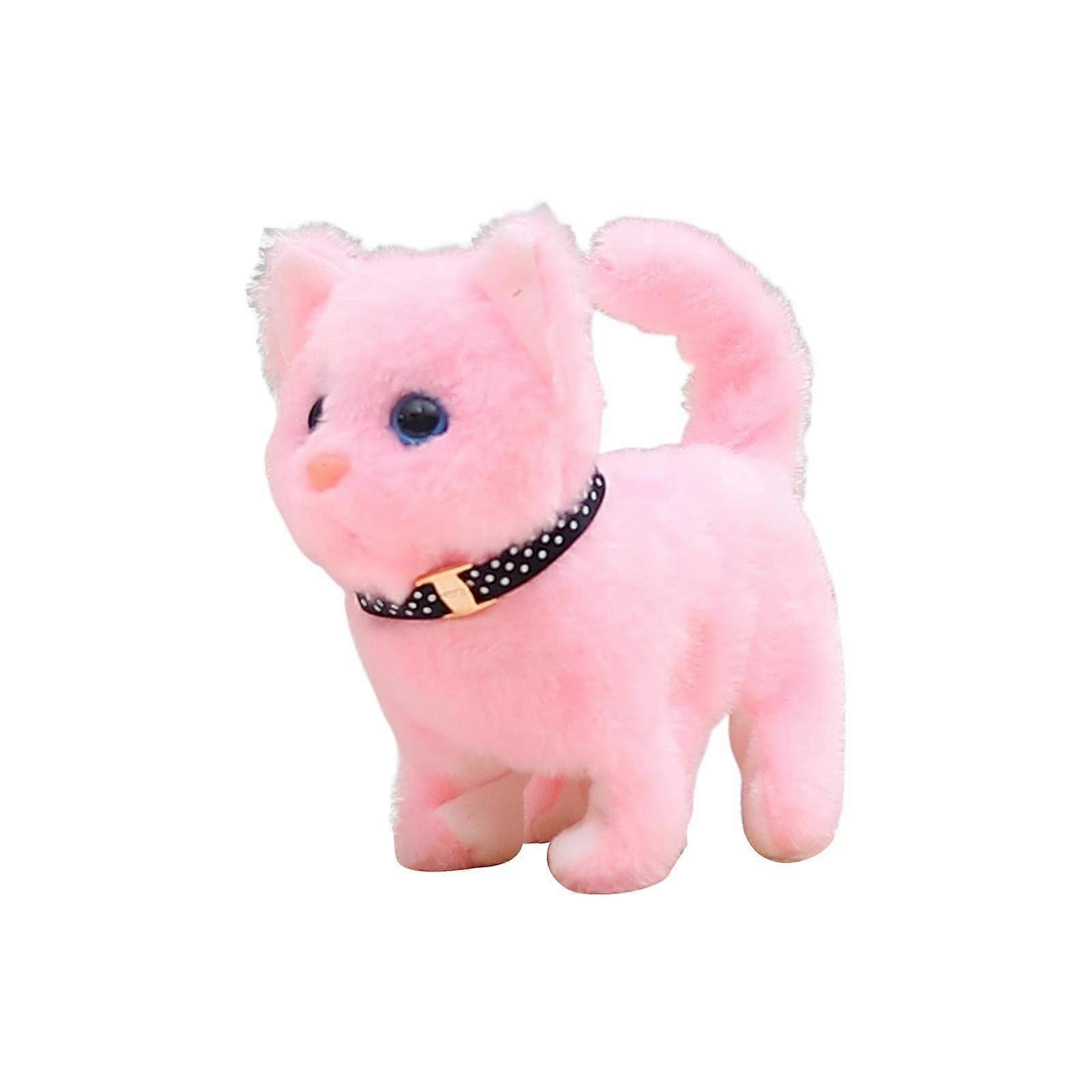 Electronic Cat, Interactive Cuddly Plush Toy, Walking and Wiggling Ears, Realistic Novelty Cuddly Toys, Cat Doll for Kids
