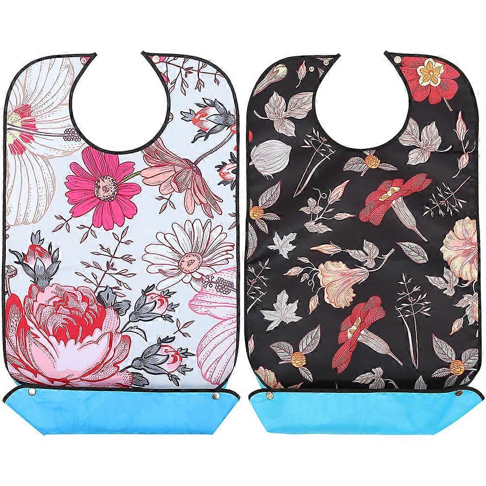 Bibs For Seniors Stain-Resistant Tender Comfortable Various Festivals 33.9×18.1×0.2in 2Pcs
