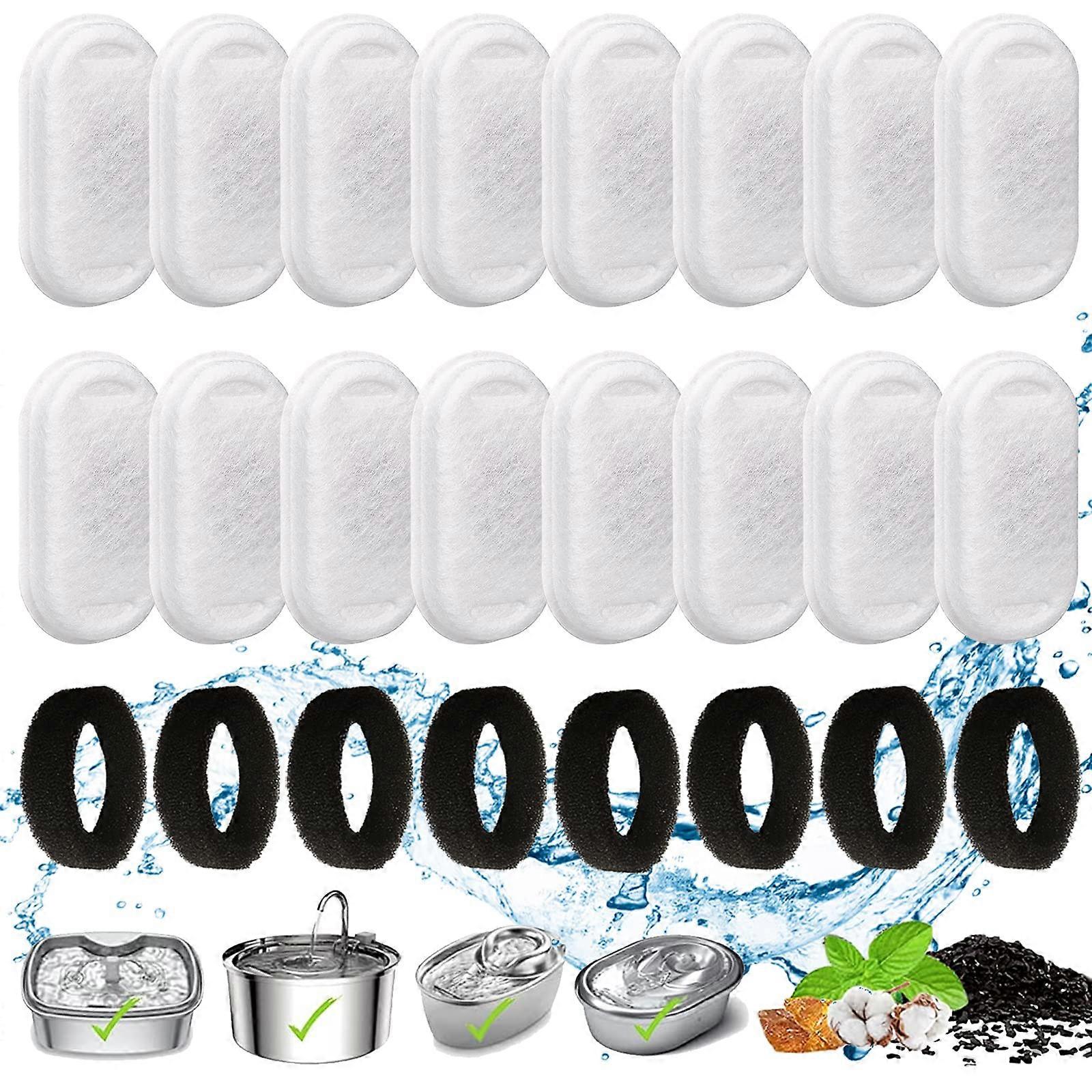 Cat Fountain Filter 24 Pieces with Resin and Activated Carbon for 3.2 Litre