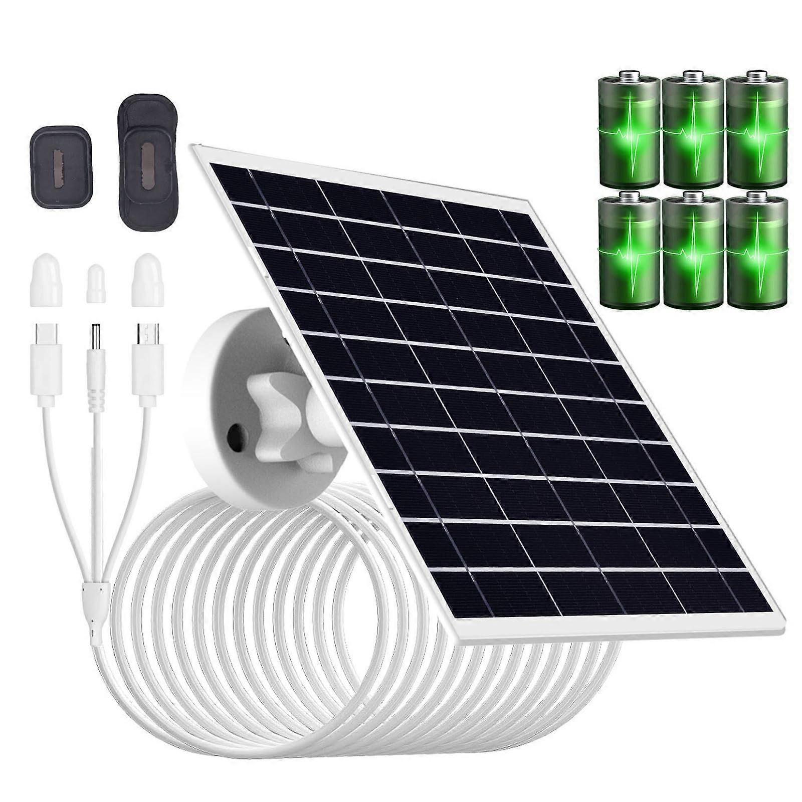 Solar Panel Power Sources for Outdoor Cameras 8W Built In Safe Charging Uninterrupted Operation