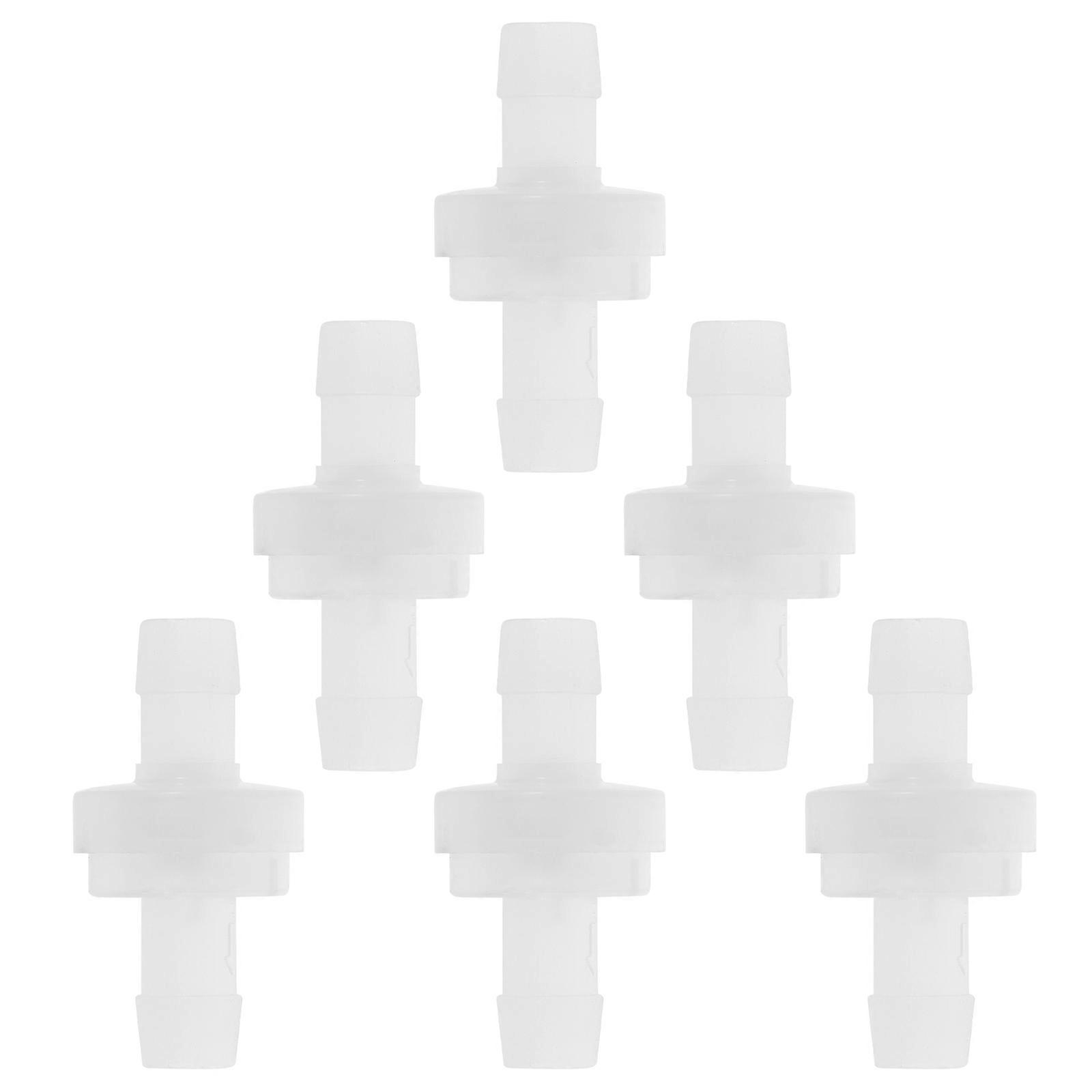 6pcs White Plastic Check Valves for Aquarium Air Pump Home Use dependable stoppage 0.5in