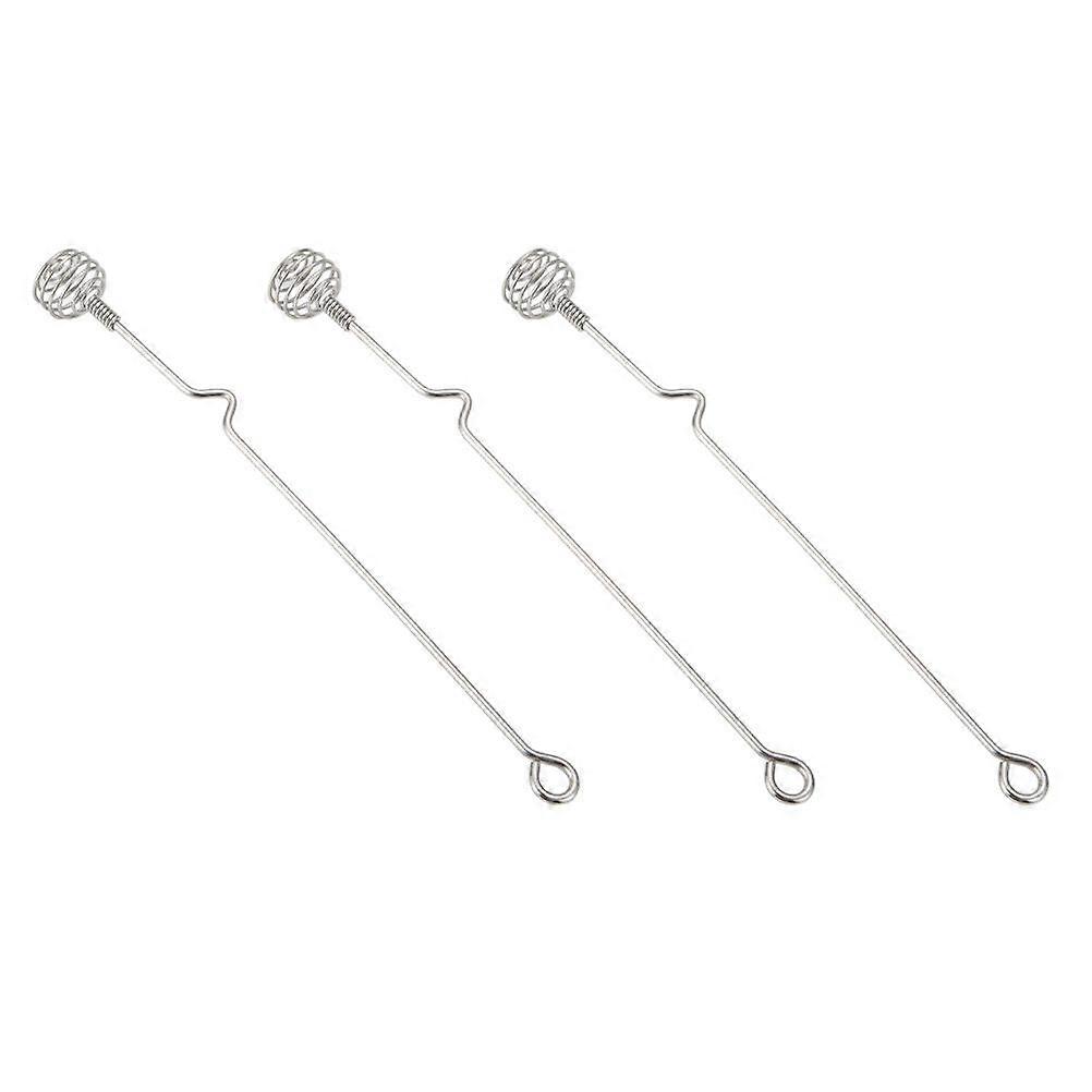 3pcs Stainless Steel Honey Stirrer Long Handle  Liquid Juicer Mixer Egg Blender