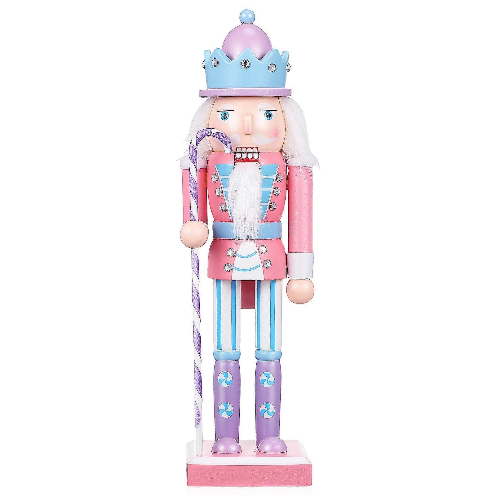 Christmas Nutcracker Ornaments Candy Cane Nutcracker Candy Themed Holiday Nutcracker Doll Figure Soldier Peppermint Staff Figurine For Xmas