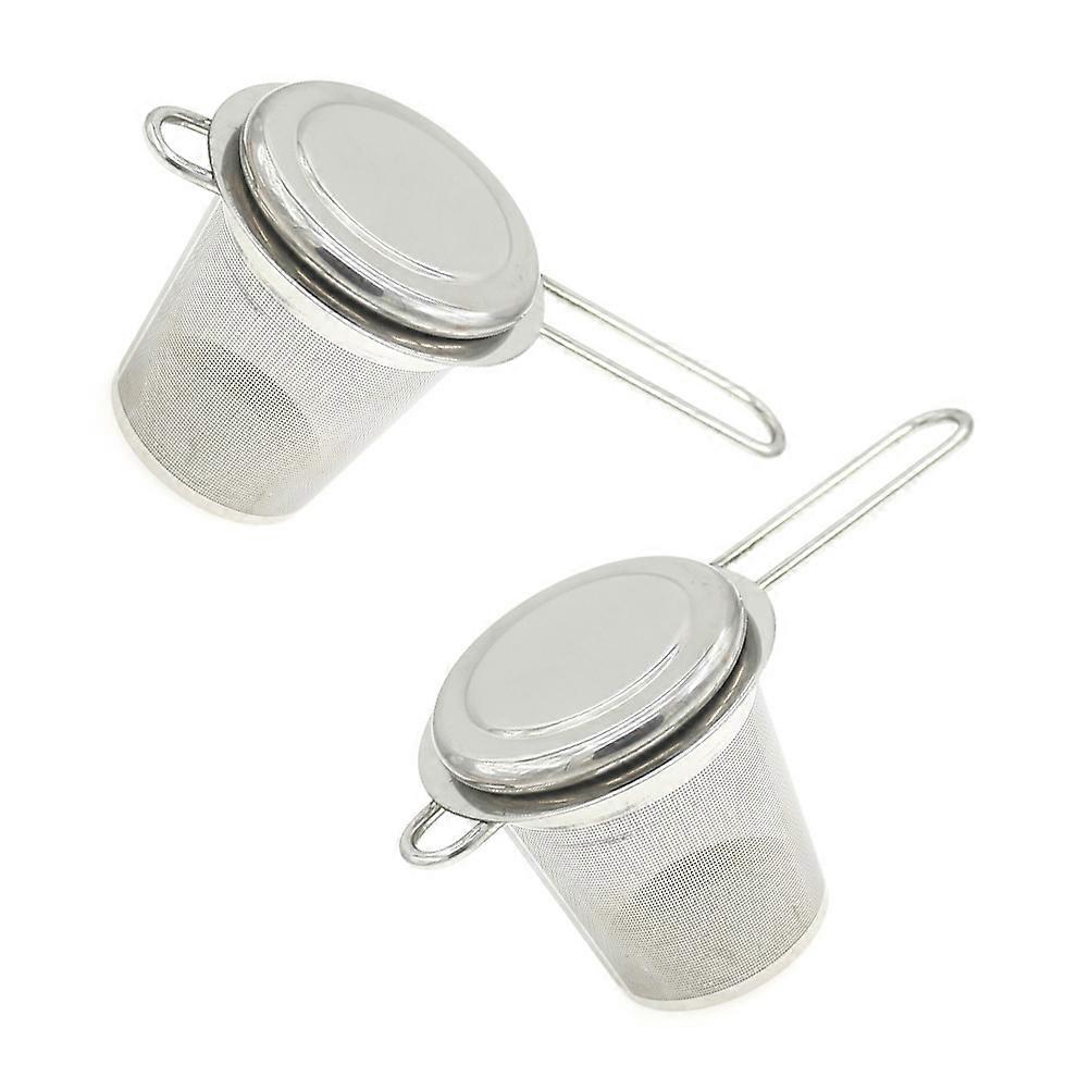 Stainless Steel Tea Strainers Practical Design Tea Brewing Aid Silver 2Pcs