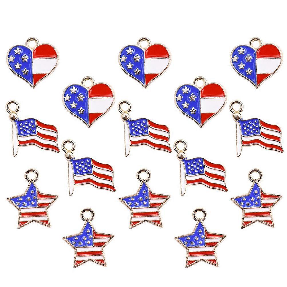 Colorful Charms For Jewelry Making Diy Flag Beads Rectangle Shape Simple Enthusiasts 30Pcs