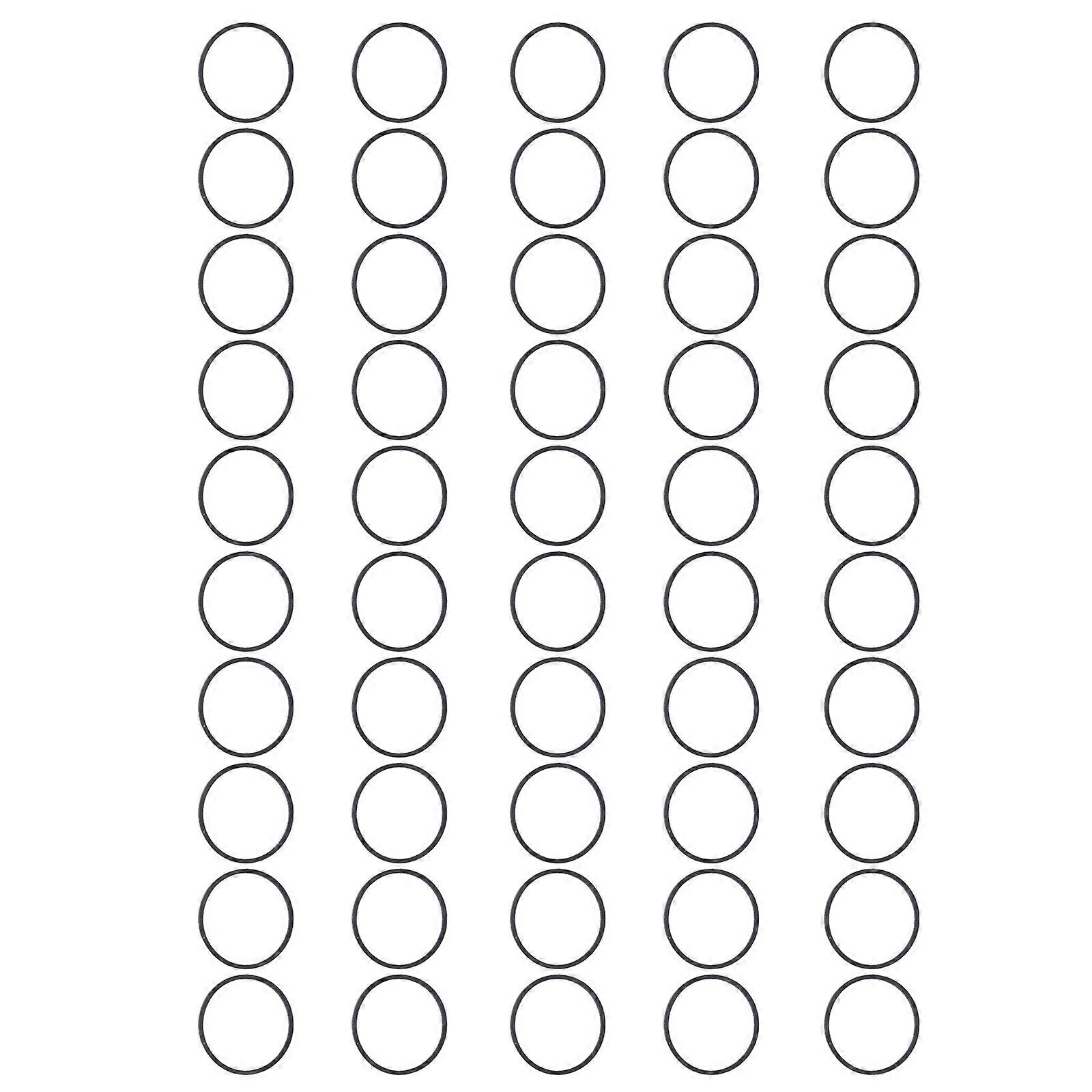 Flat Rubber Belts Set 1.1mm Thickness 25mm Diameter for Square Tape Recorders and Players 50PCS Multicolor