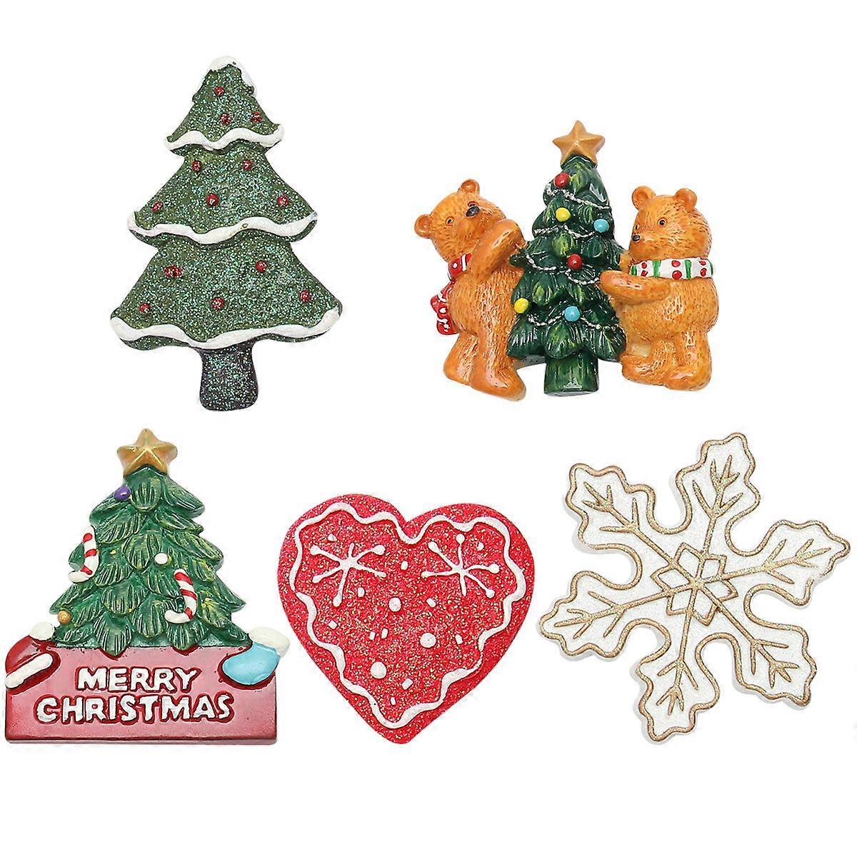 5PCS Adorable Snowman Fridge Magnets – DIY Resin Decor for Home, Clothing, Phone Cases & Craft Projects