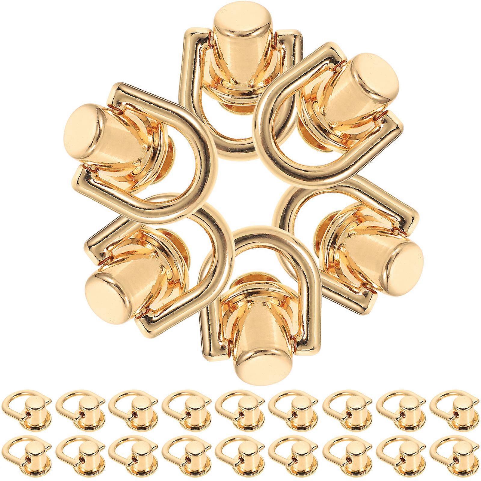 Box Hardware D Rings Rivets for Decoration 40Sets Durable Accessories