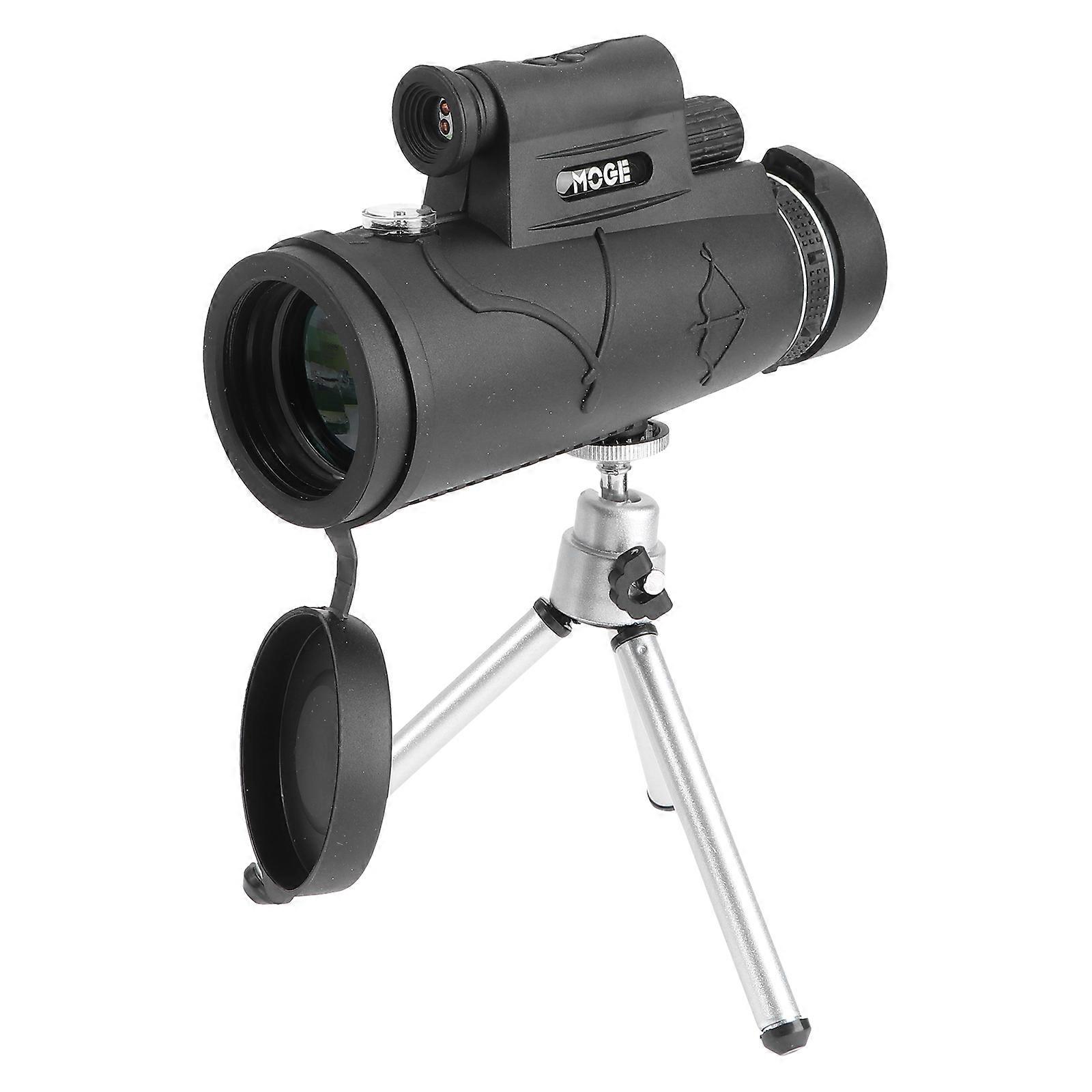 High Power Compact Monocular Scope with Tripod and Phone Clip for Night and Observation Black 50x60mm