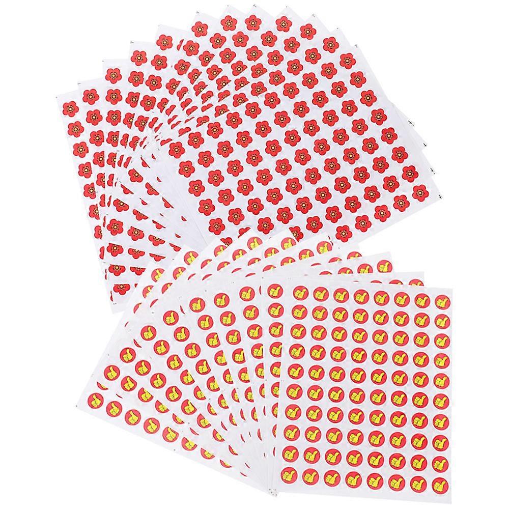 Reward Stickers 60 Sheets, Decorative Thumb Flower Pattern, Self Adhesive for Classroom Motivation and Student Praise