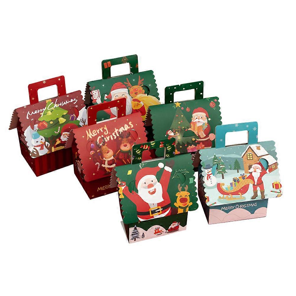 House Shape Kraft Paper Candy Boxes Christmas Eve Party Favor Dessert Holder Assorted Color 12Pcs