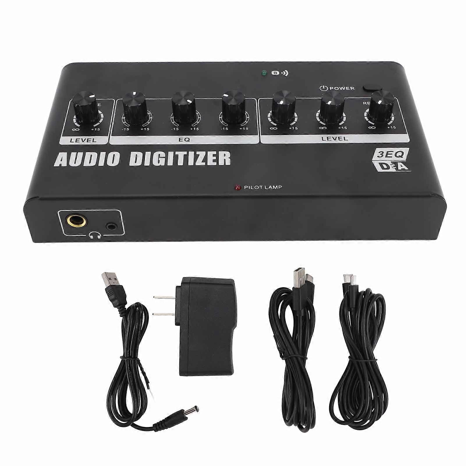 Digital to Analog o Converter Bluetooth Optical Coaxial to RCA 3.5mm Jack Converter with Type C Interface 100‑240V US Plug