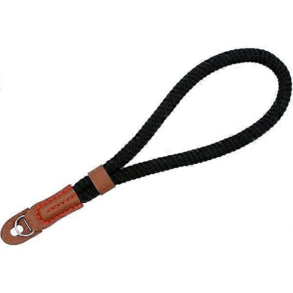 Black soft wrist camera strap, DSLR mirrorless camera hand strap, adjustable safety strap.