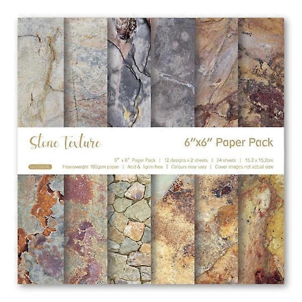 24x Exquisite Scrapbooking Paper Pad 6\"x6\" Stone Texture Pattern Paper Handmade Background Paper Gift
