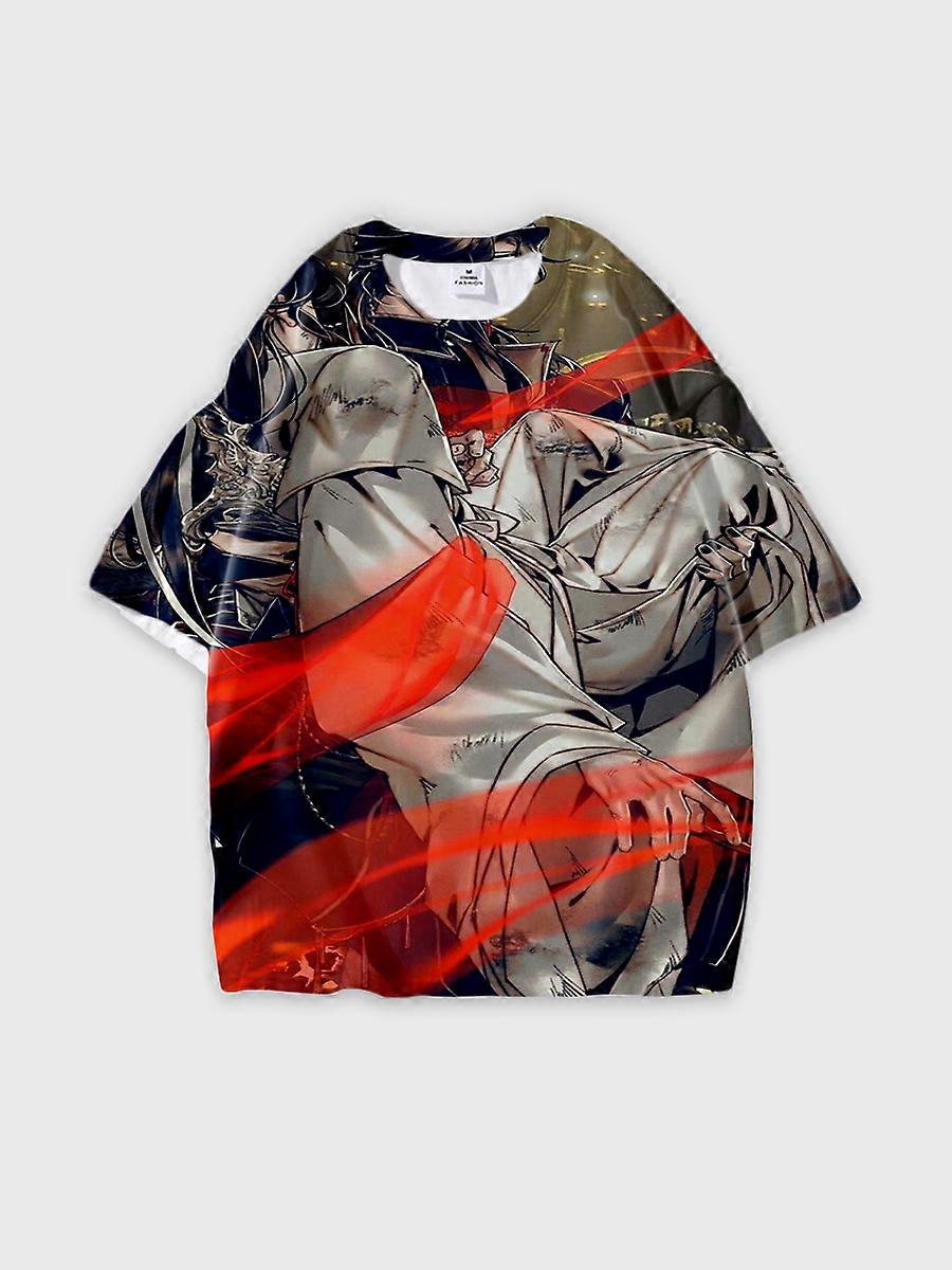 T-shirt round neck Role Pattern loose short sleeve E2094