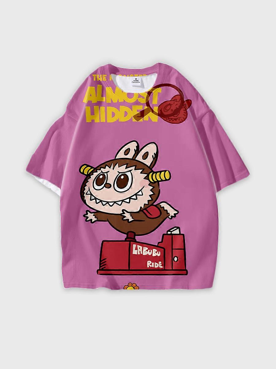 T-shirt round neck Pattern loose short sleeve P1798