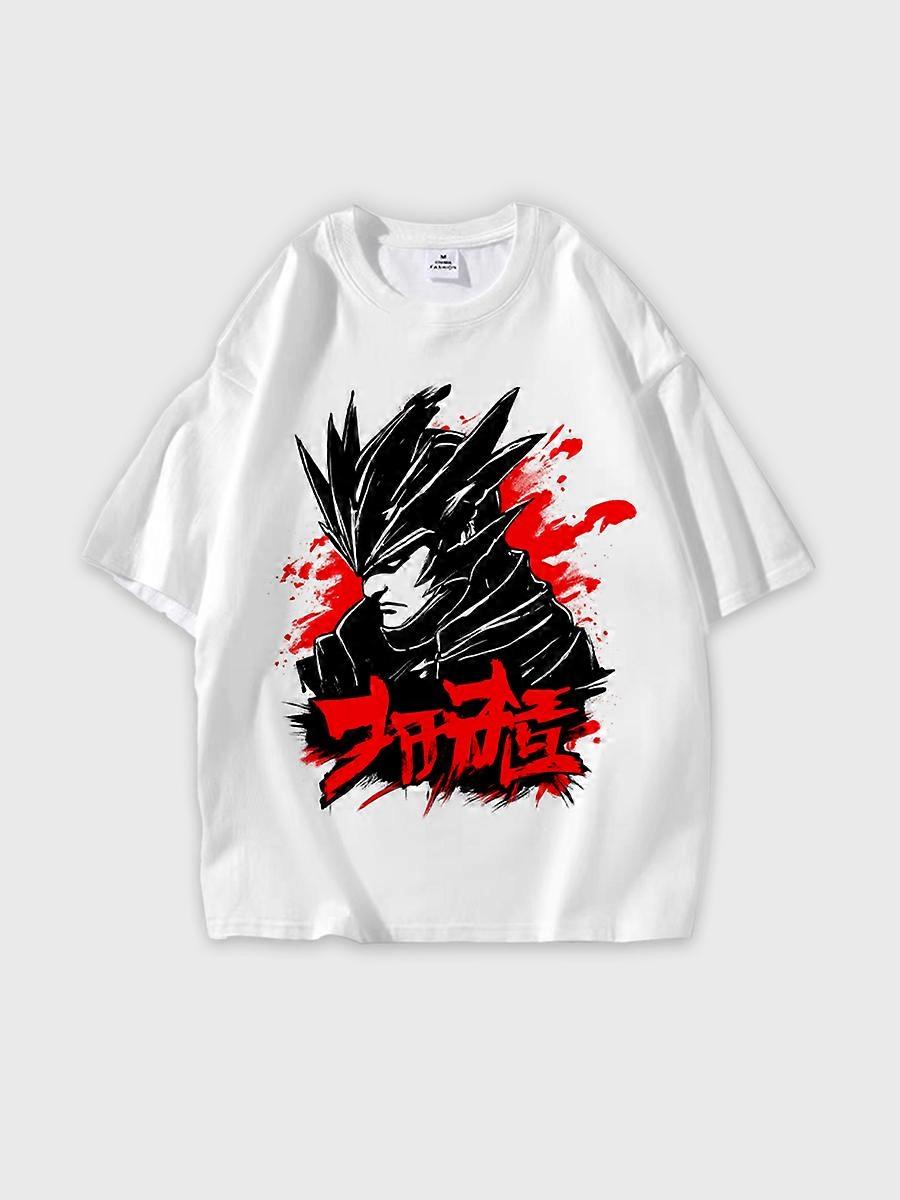 T-shirt round neck book Characters Pattern loose short sleeve E2057