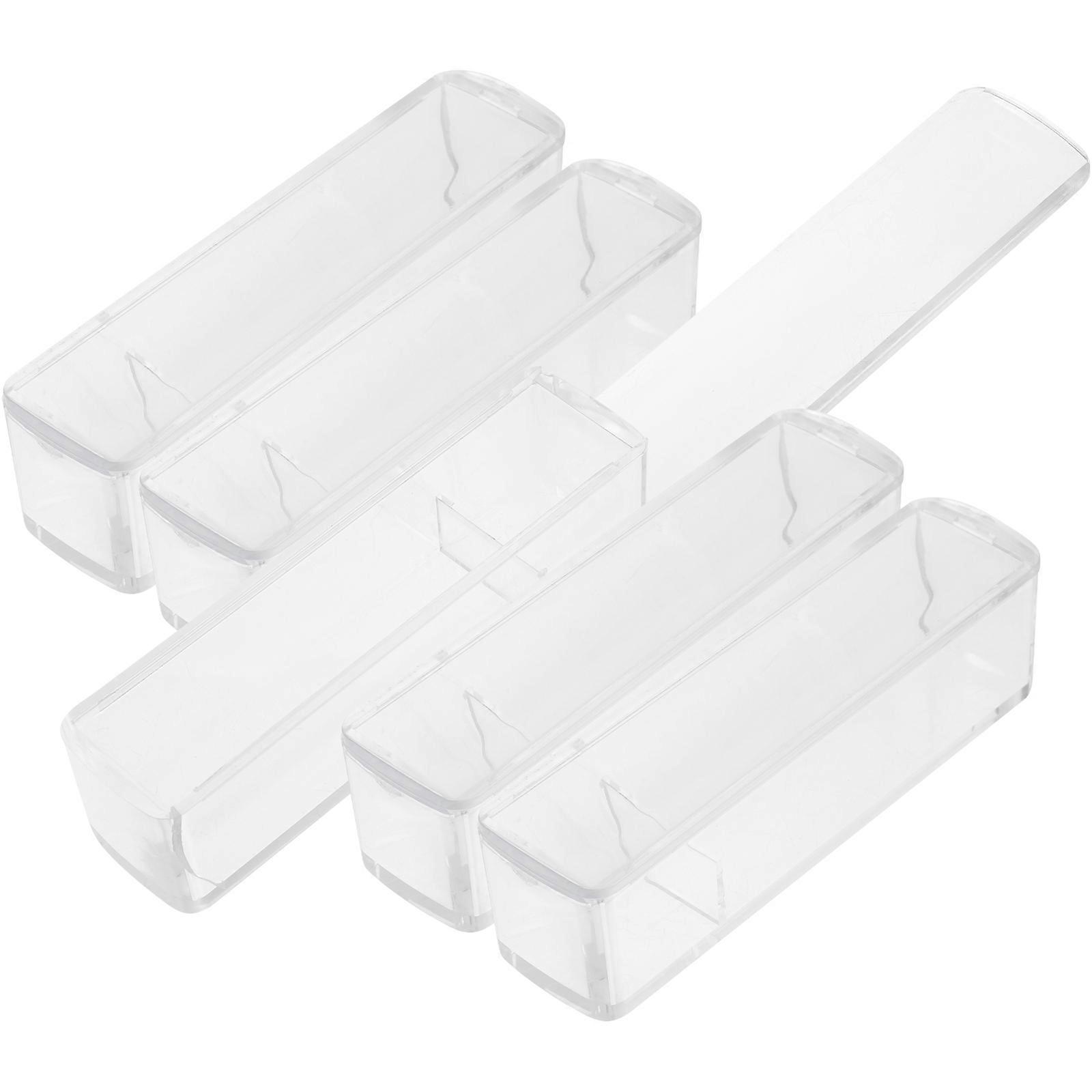 5pcs Portable Transparent Stamp Storage Boxes for Office Supplies – Durable and Practical Design for Organizing Stamps and Seals