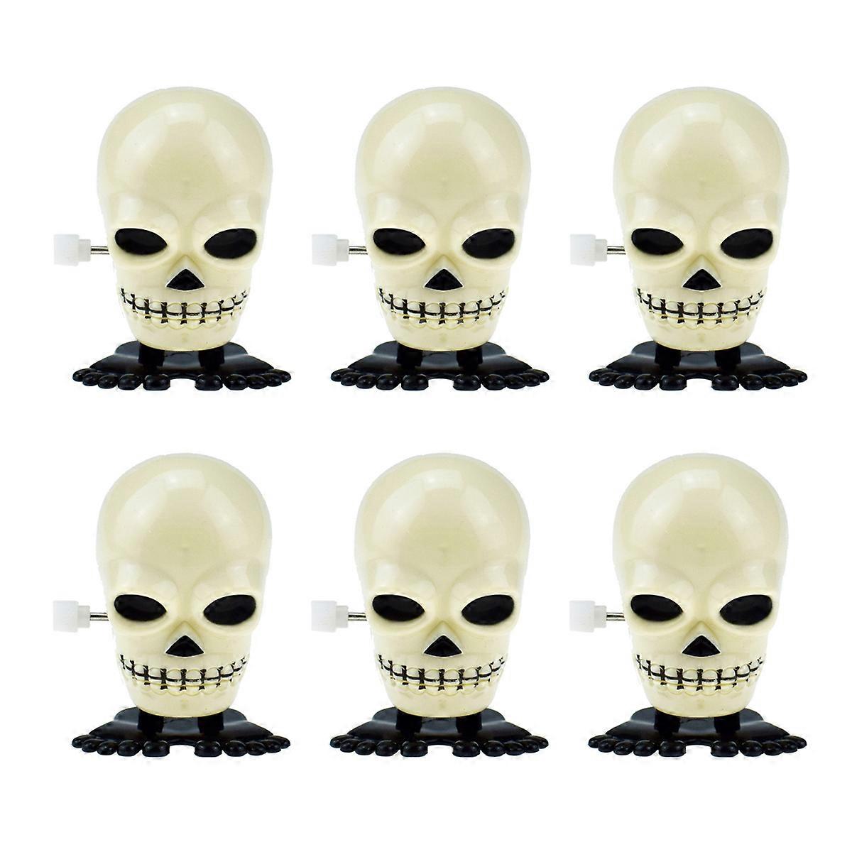 Clockwork Toys For Kids Skull Shape Horror Theme Event Glow-in-the-Dark 6 Pcs
