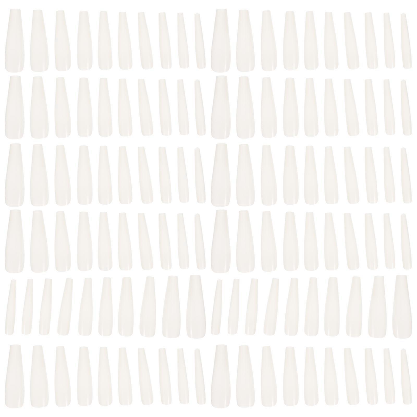 500Pcs Removable Long Fake Nail Art Stickers for Fingers Made of ABS Material White Color