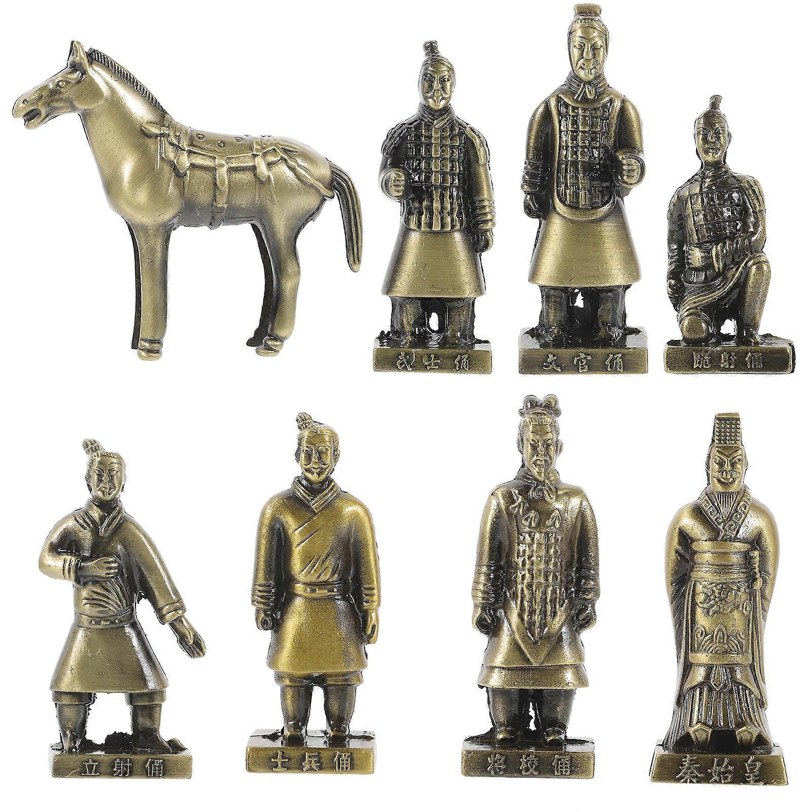 Retro Statue Emperor Figurine Decoration for Shelf 8Pcs Set