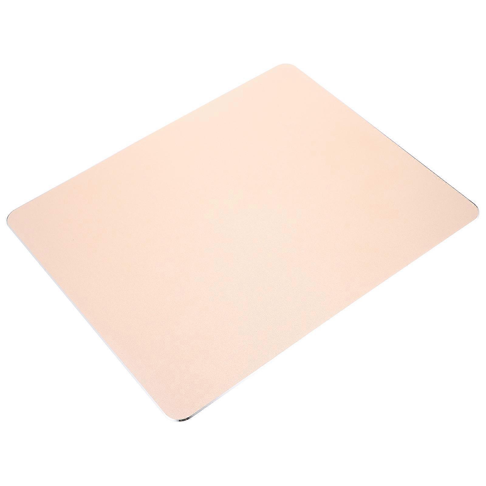 Aluminum Alloy Mouse Pad for Desk Golden Color Ergonomic Design Non-slip Mat 7.87x7.87 Inches