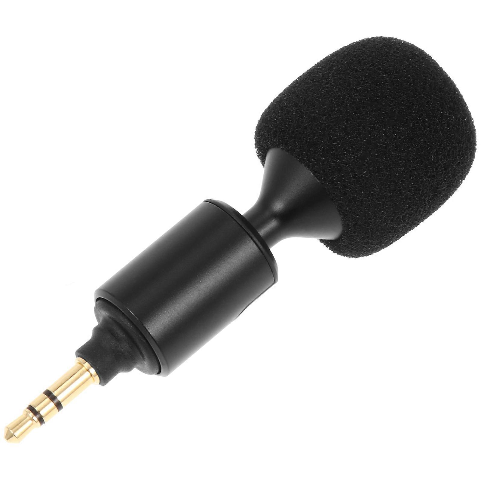 3.5mm Straight Head Mic Black Sponge with Bendable Flexibility for Laptop Microphone